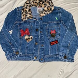 Junior Minnie Mouse Jean Jacket 💕 | Leopard Print Collar | Disney Style